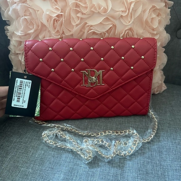 Badgley mischka red studded chain bag nwt - Picture 4 of 5